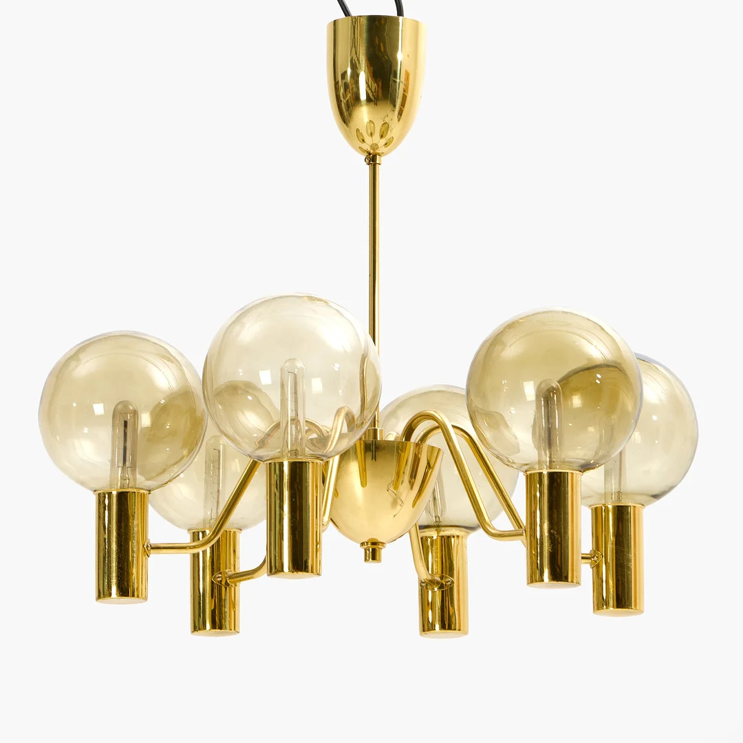 HANS-AGNE JAKOBSSON. Takarmatur, "Patricia", modell T 372/6, Markaryd, 1900-talets andra hälft, etikettmärkt. — Ceiling lights — Crafoord Auktioner Stockholm