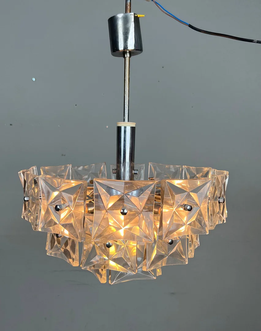 Mid Century Kronleuchter / Deckenlampe von Kinkeldey, Deutschland, 1970er Jahre. — Ceiling lights — Stockholms Auktionsverk Düsseldorf/Neuss