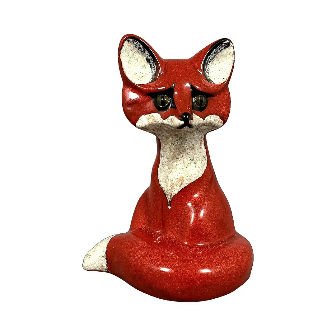 THOMAS HELLSTRÖM. FIGURIN, glaserad keramik, "Räv", signerad, Nittsjö, 1960-tal. — European — Auktionshuset STO Bohuslän