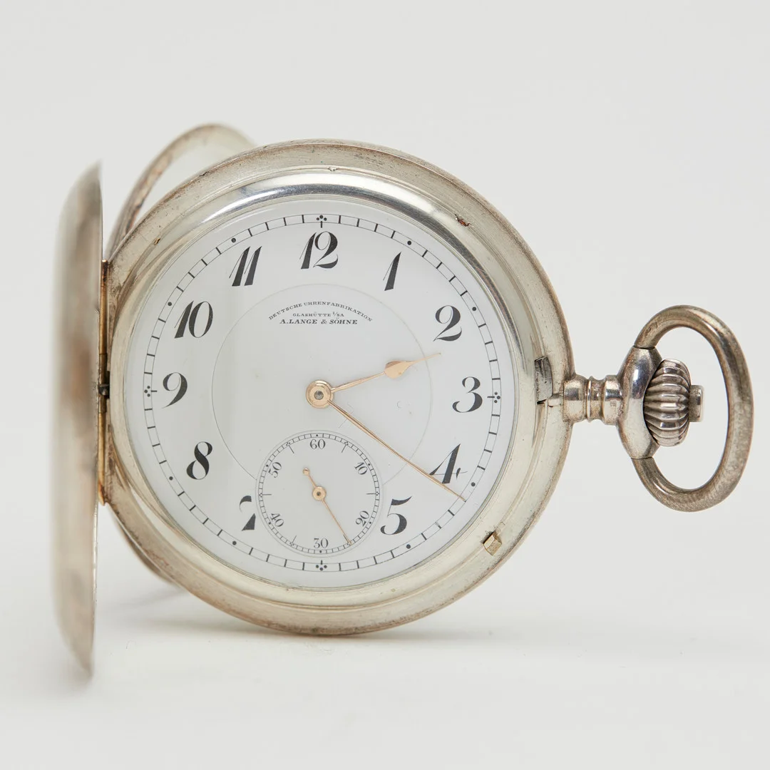 A. LANGE & SÖHNE. Glashütte i.Sa, Savonnette-Taschenuhr, 925er Silber, um 1925, Deutschland. — Pocket & Stop Watches — Stockholms Auktionsverk Köln