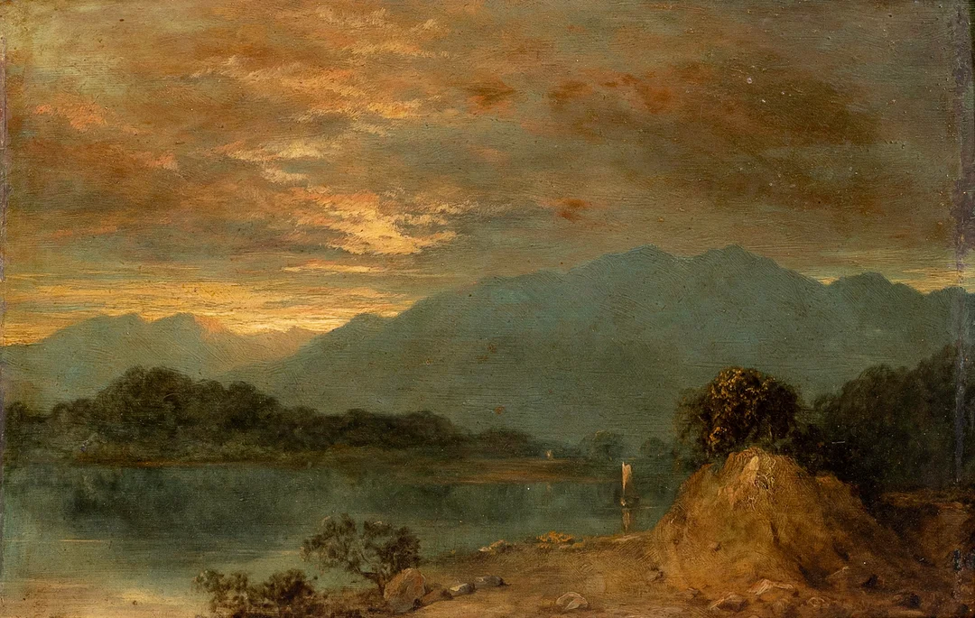 JOHN HARPER. "Highland scene" kopia efter Horatio McCulloch, 1800-tal. — Paintings — Auktionshuset Kolonn