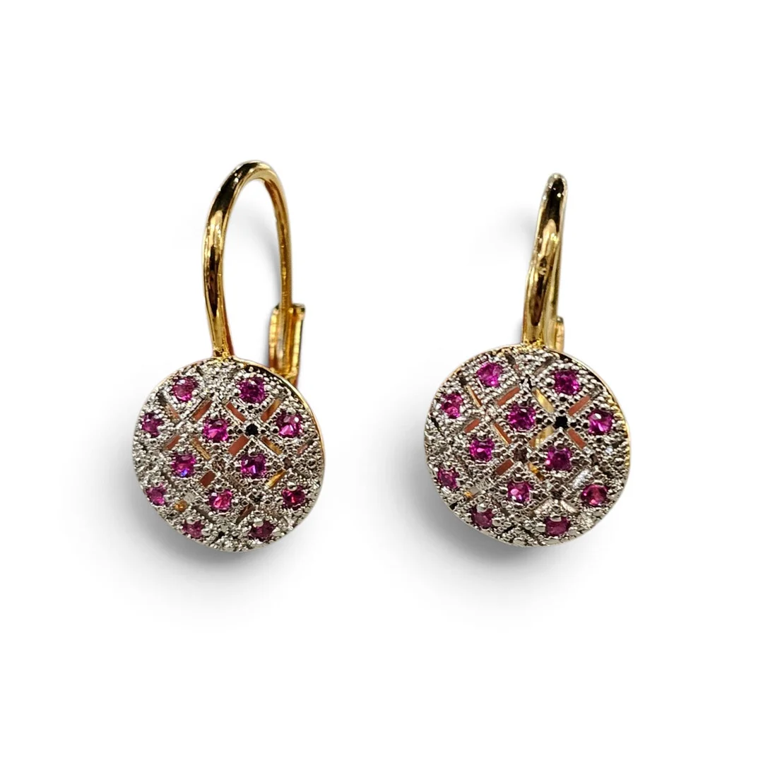 Pendientes redondos con circonitas. — Earrings — Arce Auctions