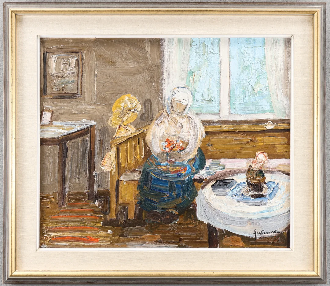 ÅKE WICKSTRÖM. Interiörscen. — Paintings — Karlstad Hammarö Auktionsverk