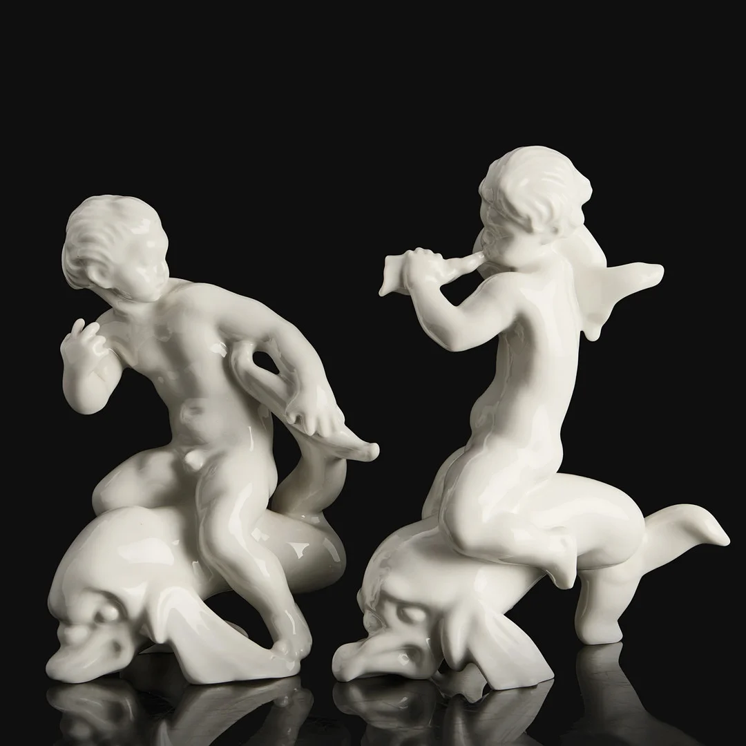 KAI NIELSEN. Figuriner, 2 stycken, porslin, Bing & Gröndahl, Danmark, signerad. — European — Crafoord Auktioner Stockholm