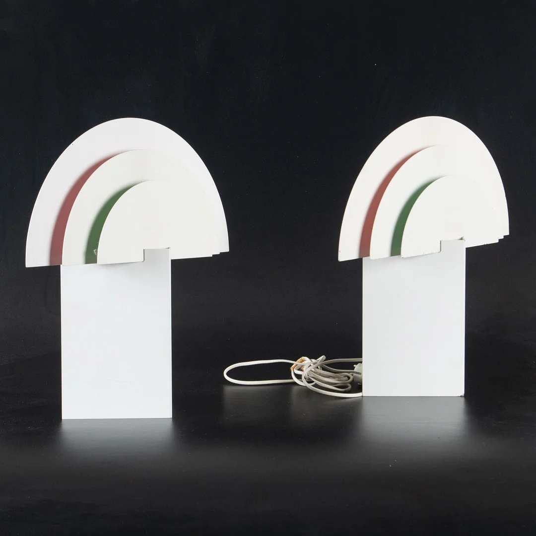 OLLE ANDERSSON. VÄGG/BORDSLAMPOR, ett par, modell "No Neon", Boréns, Sverige, 1980-tal. — Wall Lights — Laholms Auktionskammare