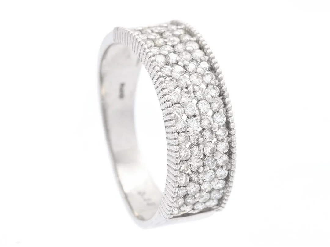 RING, platina, briljantslipade diamanter 0,55 ctv, ca W-Ca/SI-P, stl 16,75 mm, vikt 4,4 g. — Smycken/Ring — Kaplans