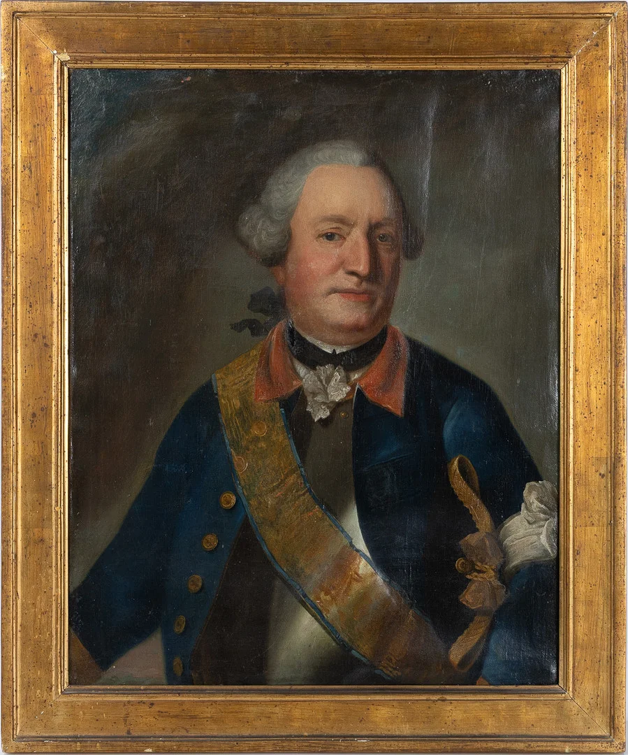 OKÄND KONSTNÄR. Porträtt av Carl Constantin De Carnall, olja på duk, 1700-tal. — Paintings — Stockholms Auktionsverk Helsingborg