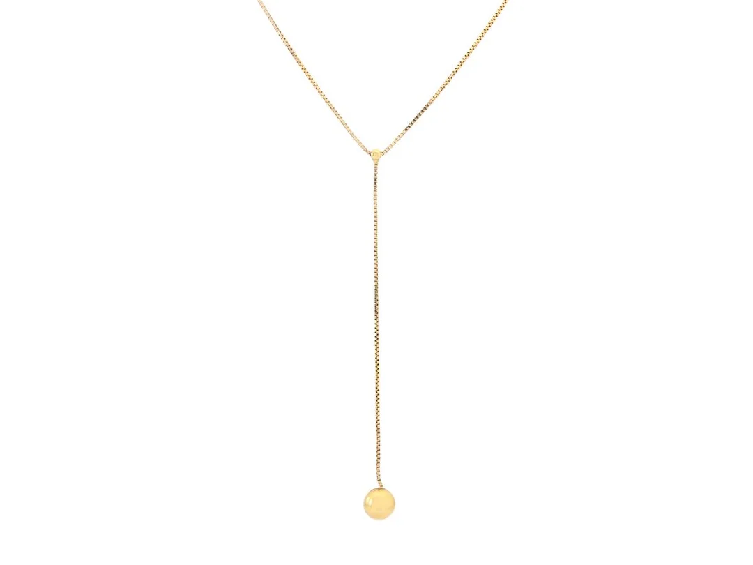 COLLIER, 18K guld, venezialänk, hängande kula, längd 42 cm, vikt ca 1,6 g. — Smycken/Collier — Kaplans