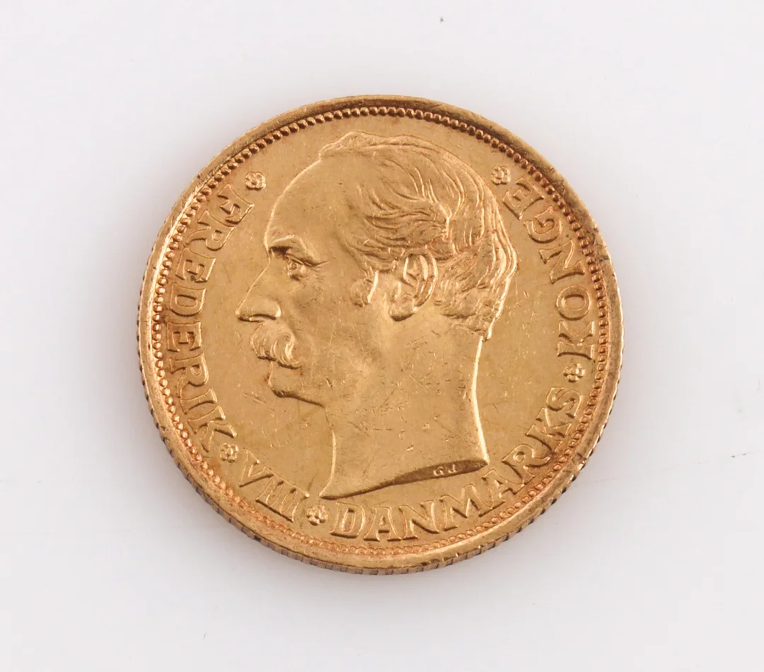 Frederik 8. Danish 10 krone gold coin, 1908. — Hobby and collectibles/Coins, notes and bars — Lauritz