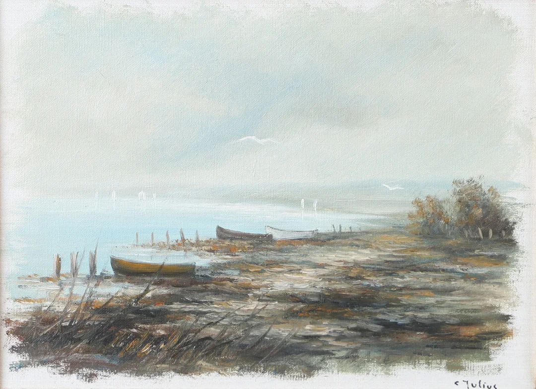 CARL JULIUS. "Skälderviken", olja på duk, signerad C. Julius. — Paintings — Helsingborgs Auktionskammare