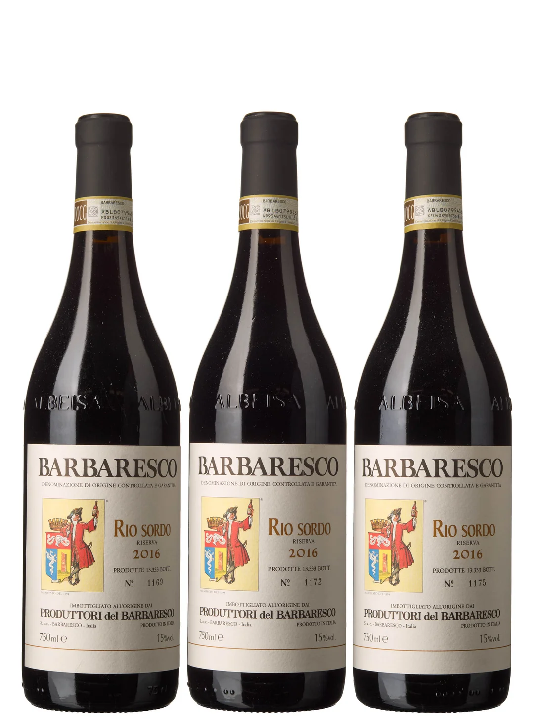 3 x Barbaresco Riserva Rio Sordo 2016, Produttori del Barbaresco — 3 x Barbaresco Riserva Rio Sordo 2016, Produttori del Barbaresco — Vin/Vin — Blomqvist
