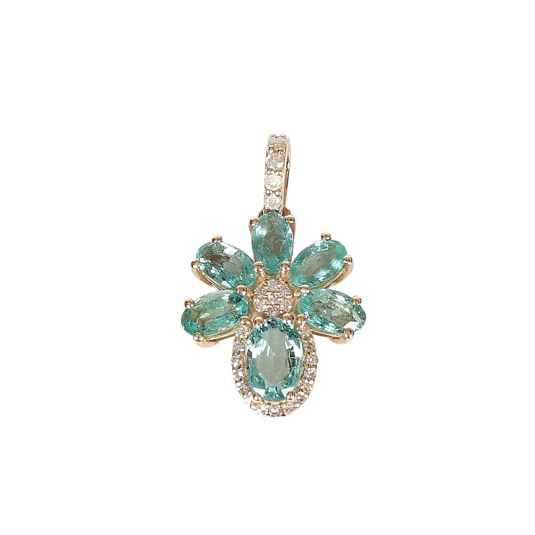 CERTIFCATED ZAMBIAN EMERALD AND DIAMOND PENDANT. — Brooches & Pendants — Bishop & Miller