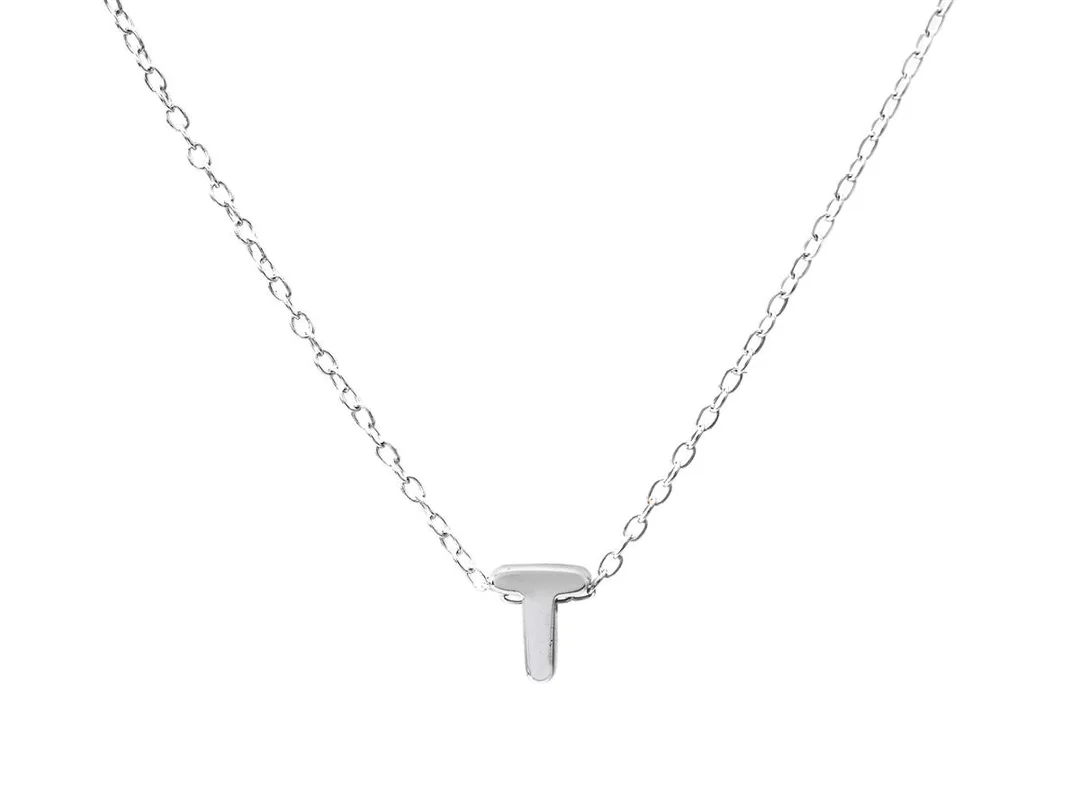 HÄNGE MED KEDJA, sterlingsilver, bokstaven "T", längd 45 cm, vikt ca 1,1 g. — Smycken/Hänge med kedja — Kaplans