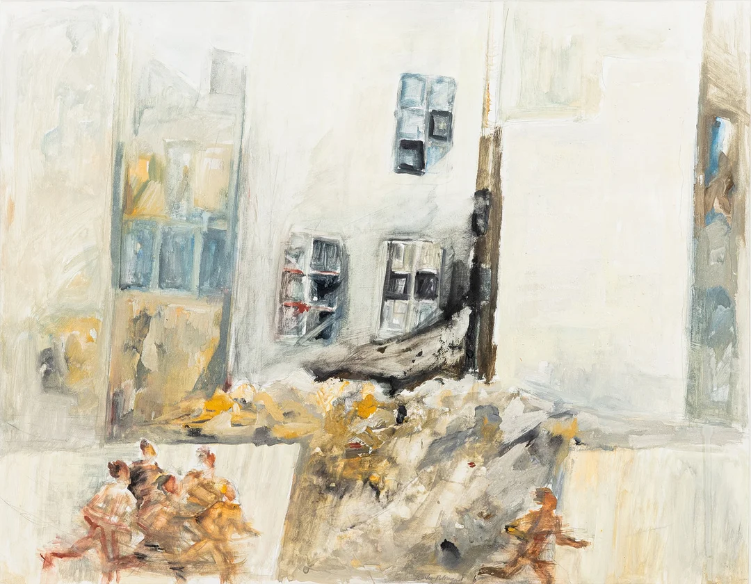 BARBRO BLOMQVIST. figurativ komposition, gouache, signerad. — Paintings — Auktionshuset Kolonn