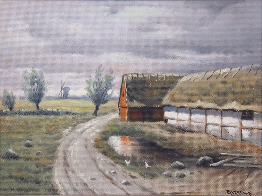 CARL IVAR ÖFVERBECK (1899-1976). olja på pannå, Skånegård. — Paintings — Markus Auktioner