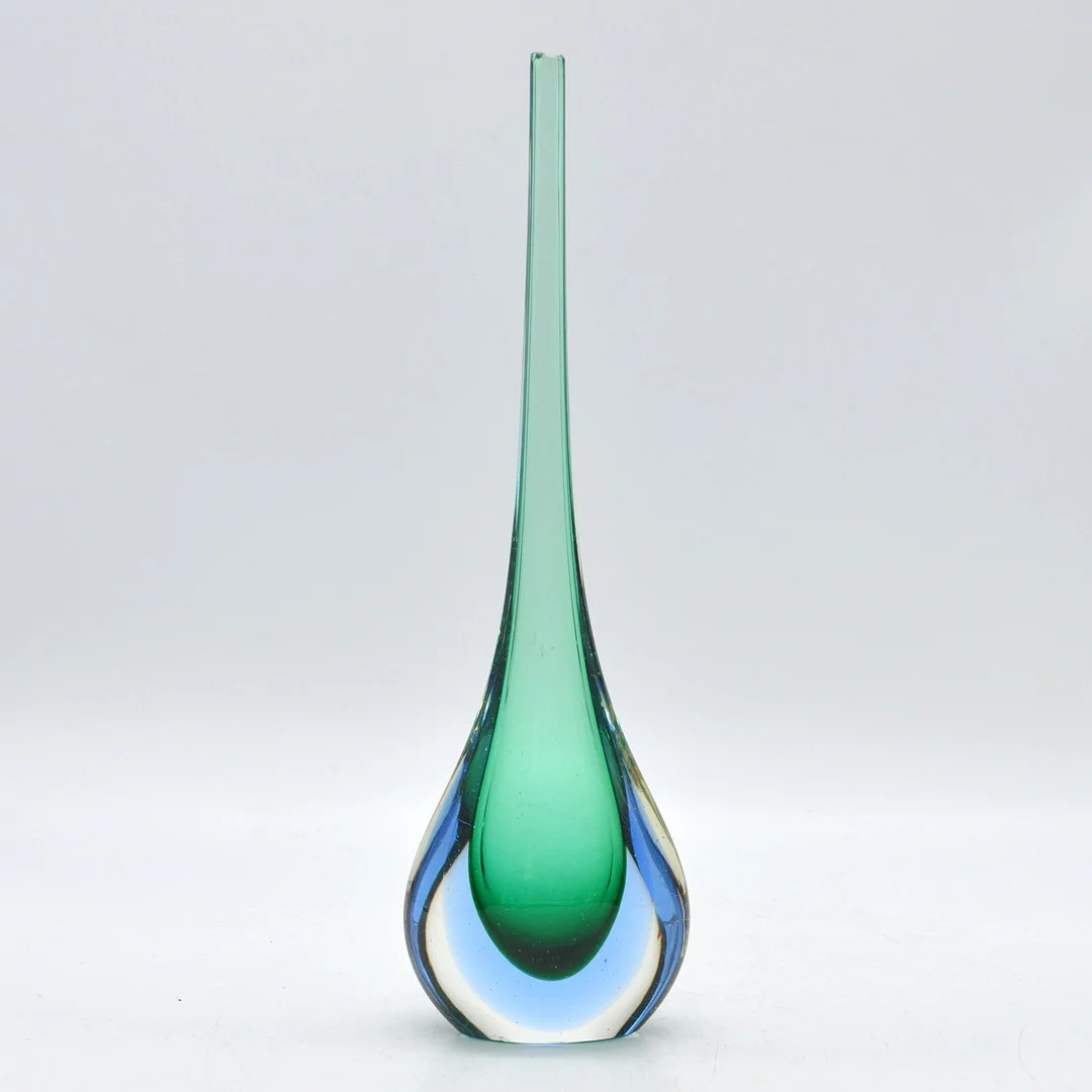 FLAVIO POLI. MURANO DESIGNERVASE, STUDIOGLAS, SOMMERSO, ITALIEN, UM 1950. — Art glass — Kunst- und Auktionshaus Kleinhenz
