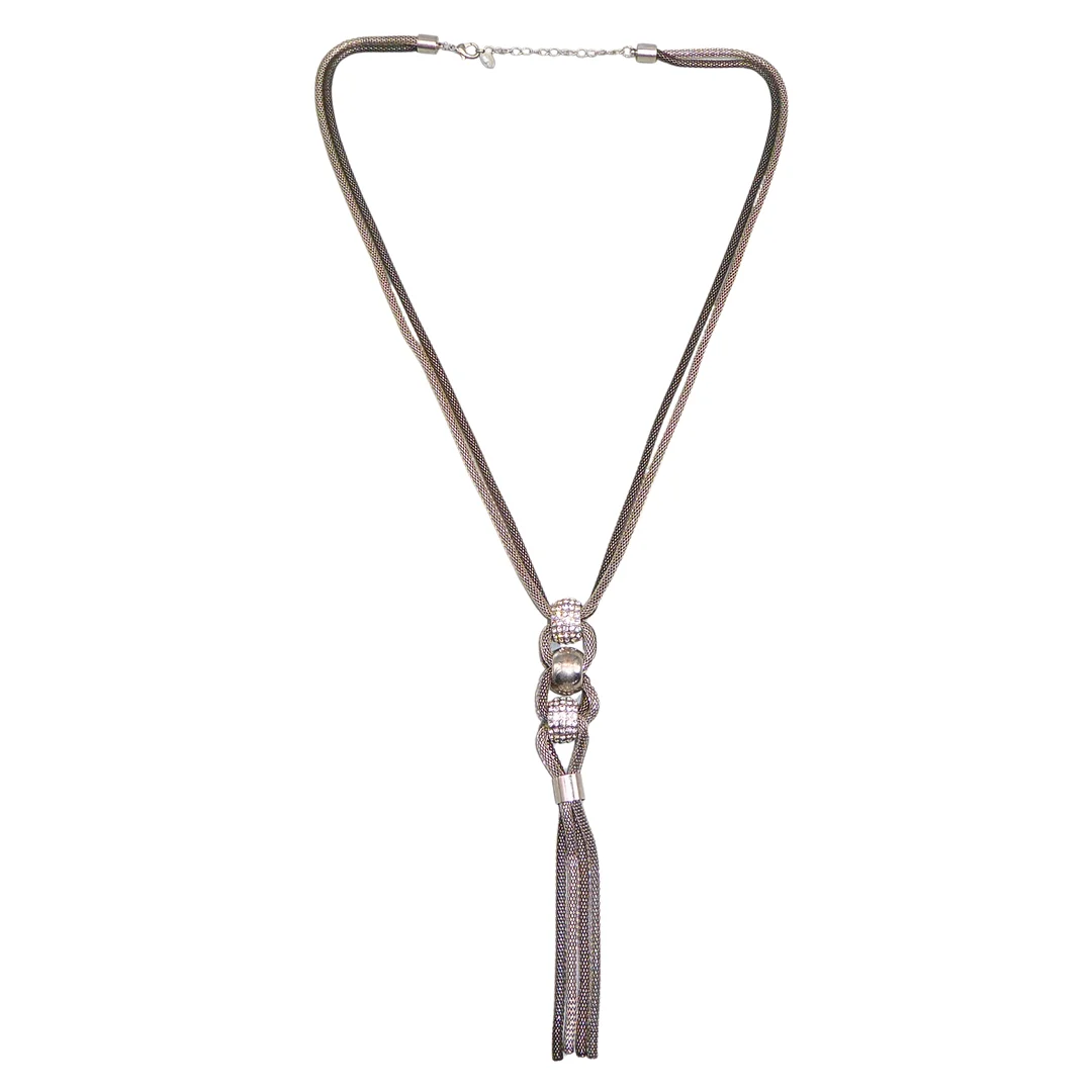 KETTE MIT QUASTENANHÄNGER UND STRASSBESATZ – MARKE FLAME. — Jewellery — Auktionshaus Stuber's Hammerschlag