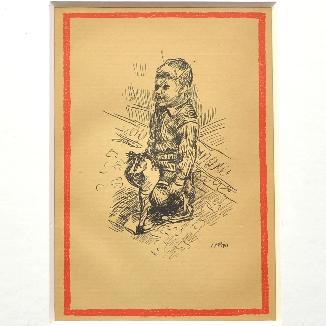 HERMANN MAX PECHSTEIN (1881 - 1955). JUNGE AUF SPIELZEUGPFERD, LITHOGRAPHIE, 1916, IN PLATTE MONOGRAMMIERT. — Engravings & Prints — Kunst- und Auktionshaus Kleinhenz