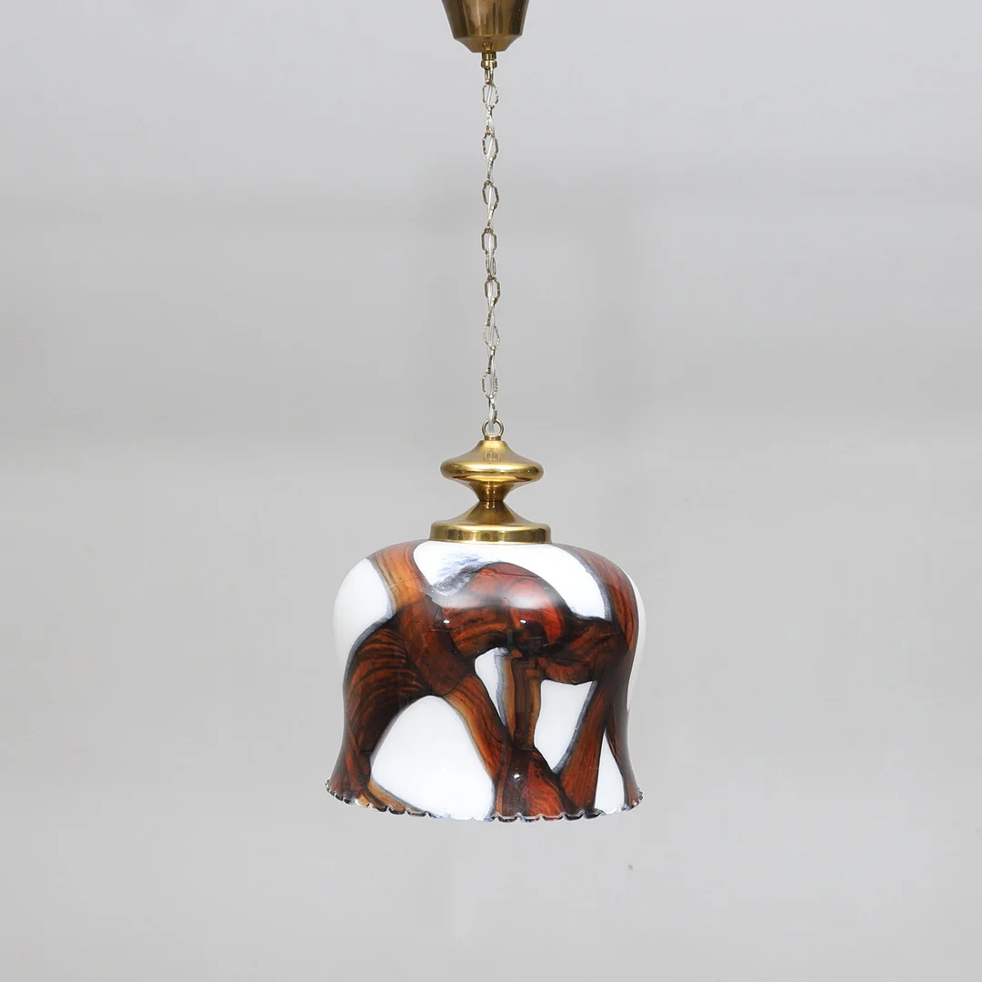 TAKLAMPA, glas och mässing, 1970-tal. — Ceiling lights — Gomér & Andersson Norrköping