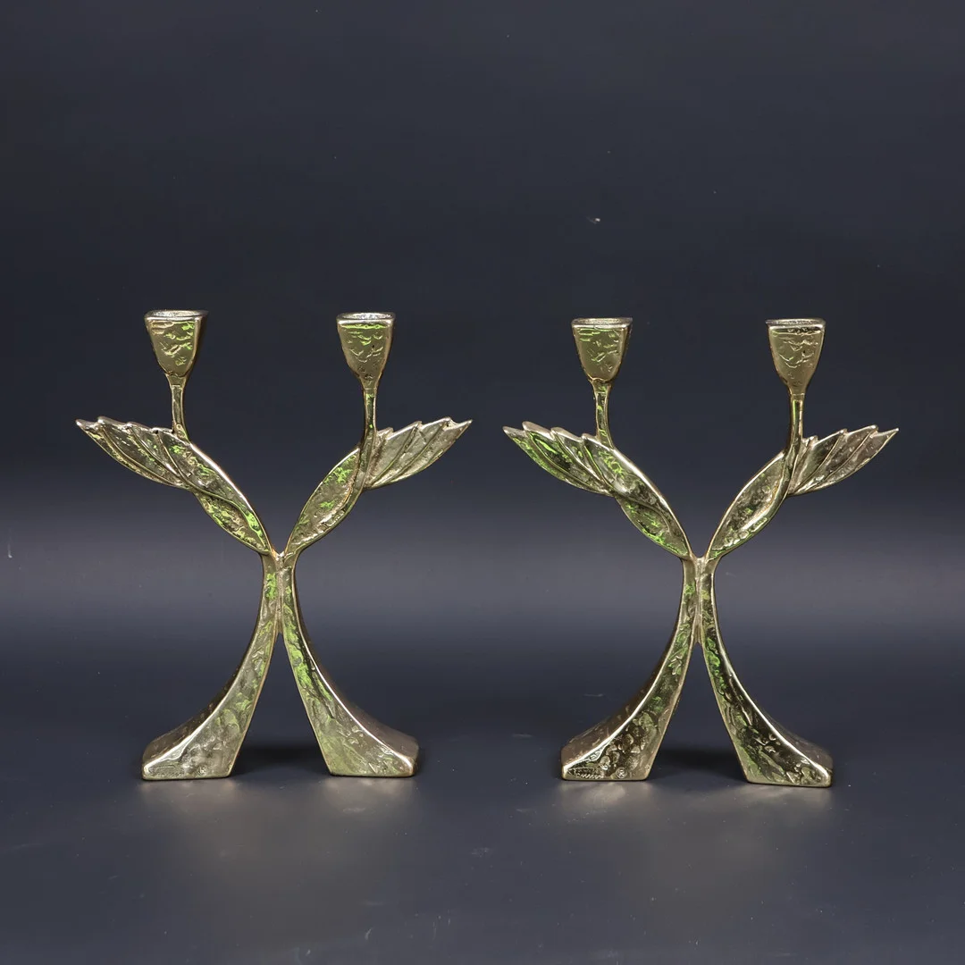 LJUSSTAKAR, gulmetall, Tonini Fratelli, Italien, 1 par. — Candlesticks — Markus Auktioner