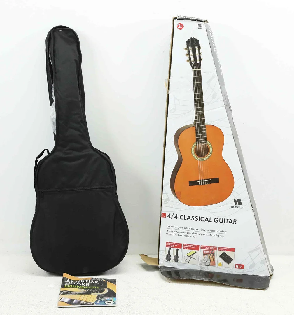 AKUSTISK GITARR, 4/4 konsertgitarr, för nybörjare, barn från ca 13 år och vuxna, Vision music. — Musical instruments — Hälsinglands Auktionsverk