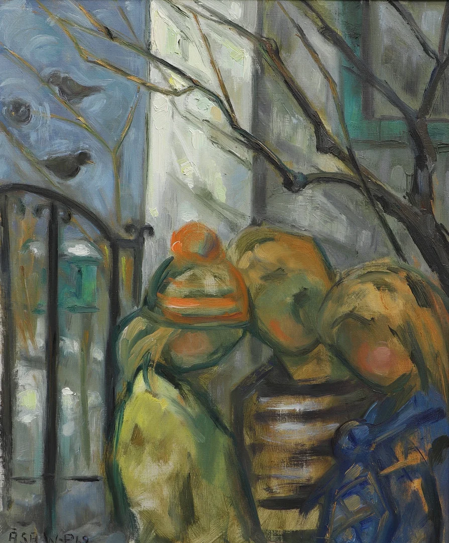 ÅSA WALLERT-PIERROU. Olja på duk, "Vårvinter", signerad och daterad 62. — Paintings — Ekenbergs Auktioner