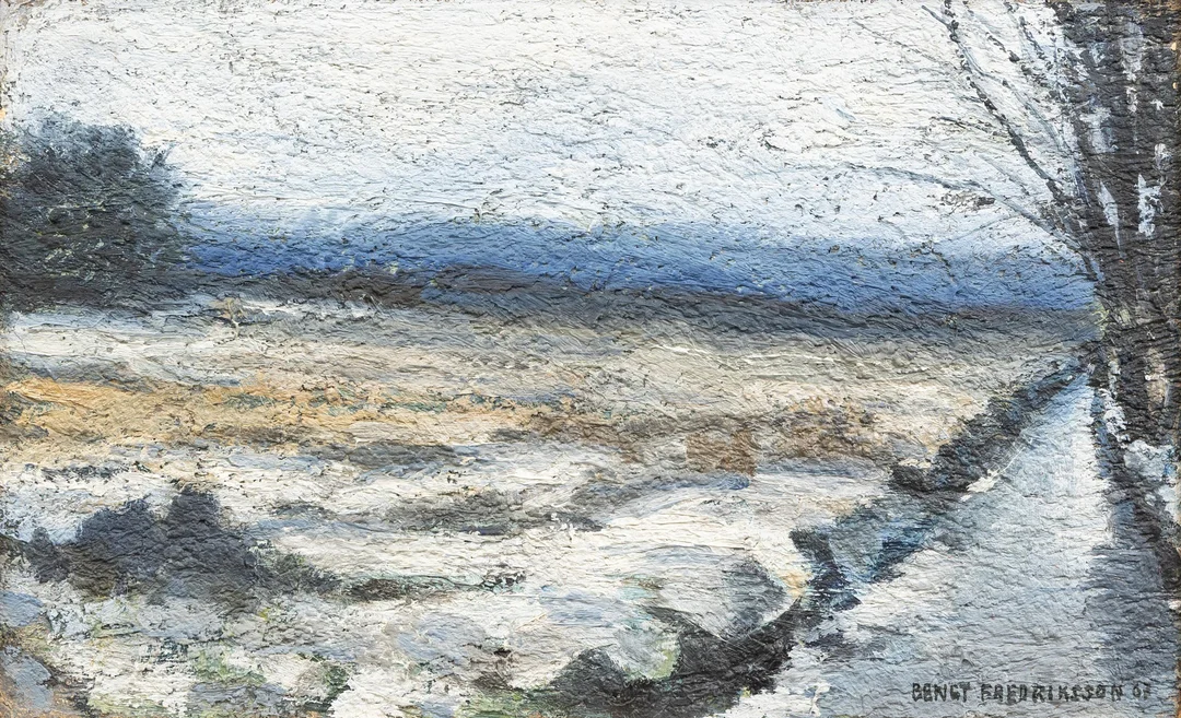 BENGT FREDRIKSSON. Motiv från Vittskövle, olja på pannå, signerad. — Paintings — Garpenhus Auktioner