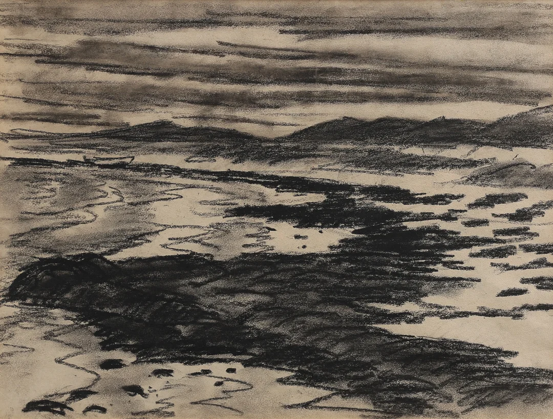 JOHAN JOHANSSON. KUSTLANDSKAP. — Drawings — Crafoord Auktioner Lund