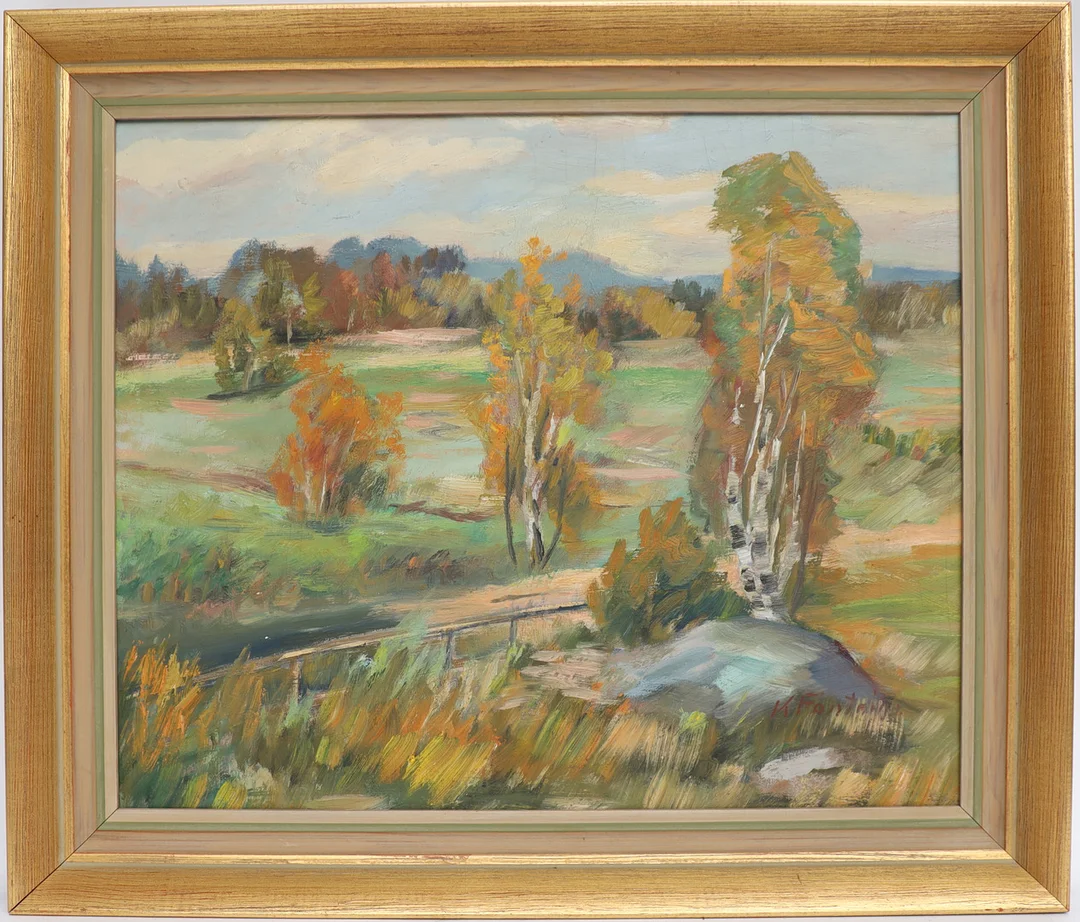 KATARINA ELEONORA FONTAINE. Landskap med träd, oljemålning på duk, signerad. — Paintings — Falun Auktionsbyrå