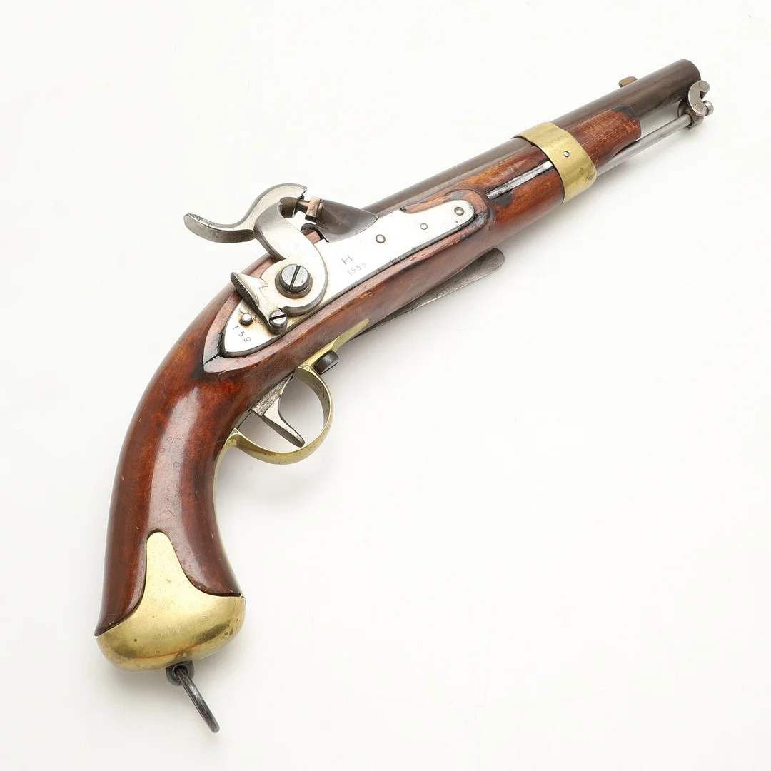 SLAGLÅSPISTOL, svensk, modell m/1854 för flottan, Husqvarna faktori 1855. — Guns & Rifles — Crafoord Auktioner Malmö