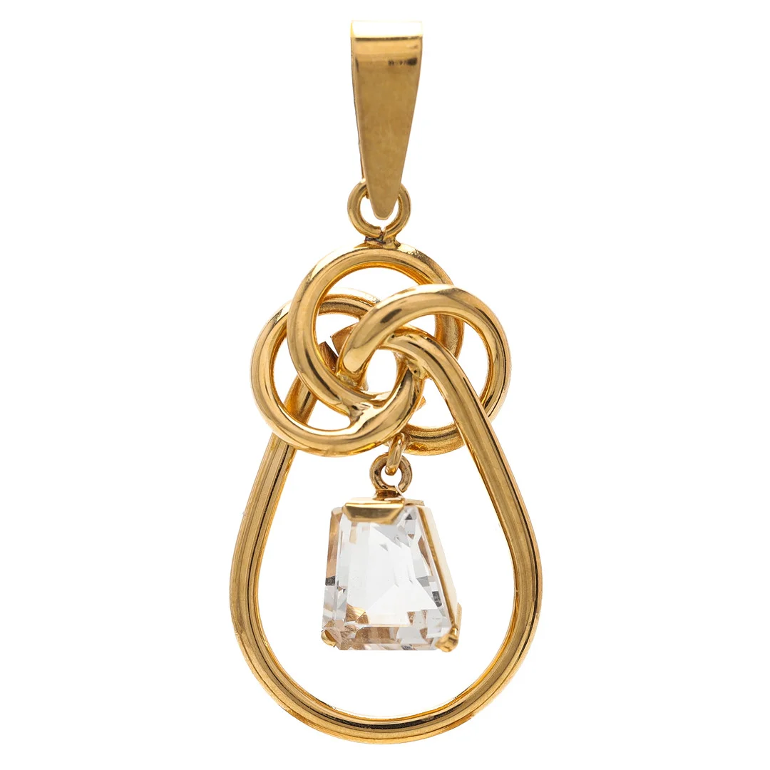 HÄNGE, 18 k guld, bergkristall, Stockholm 1954. — Brooches & Pendants — Auktionsmagasinet Vänersborg