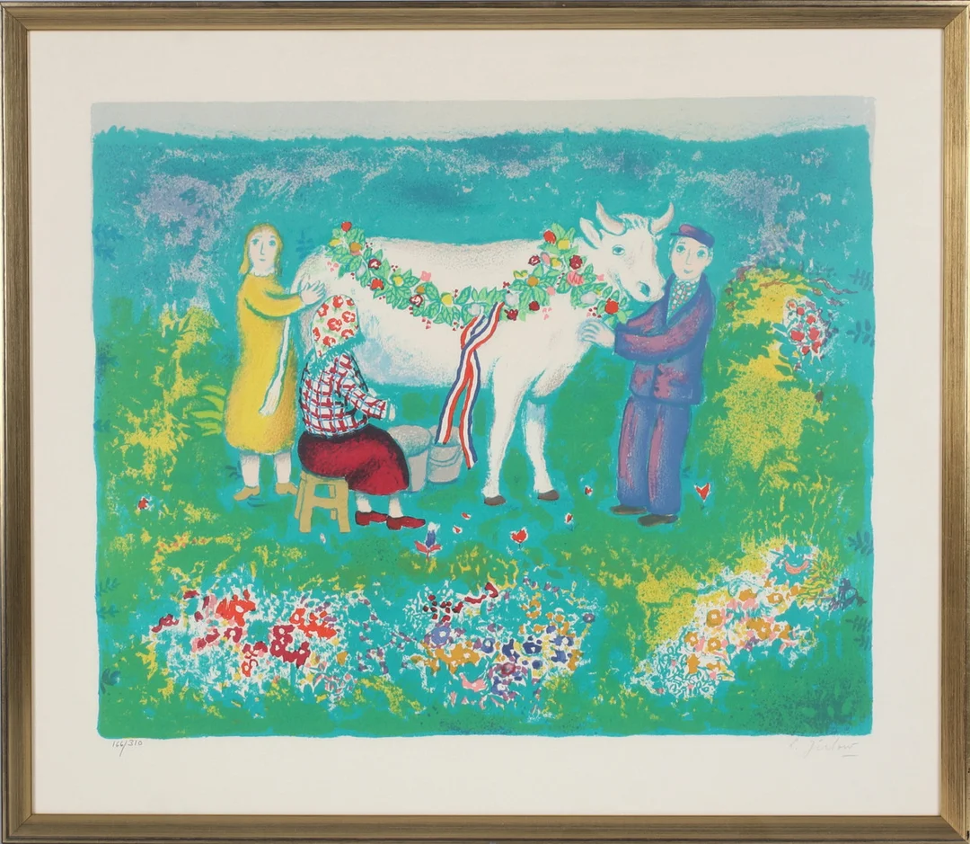 LENNART JIRLOW. I kohagen, litografi, signerad och numrerad 166/310. — Engravings & Prints — Stadsauktion Sundsvall
