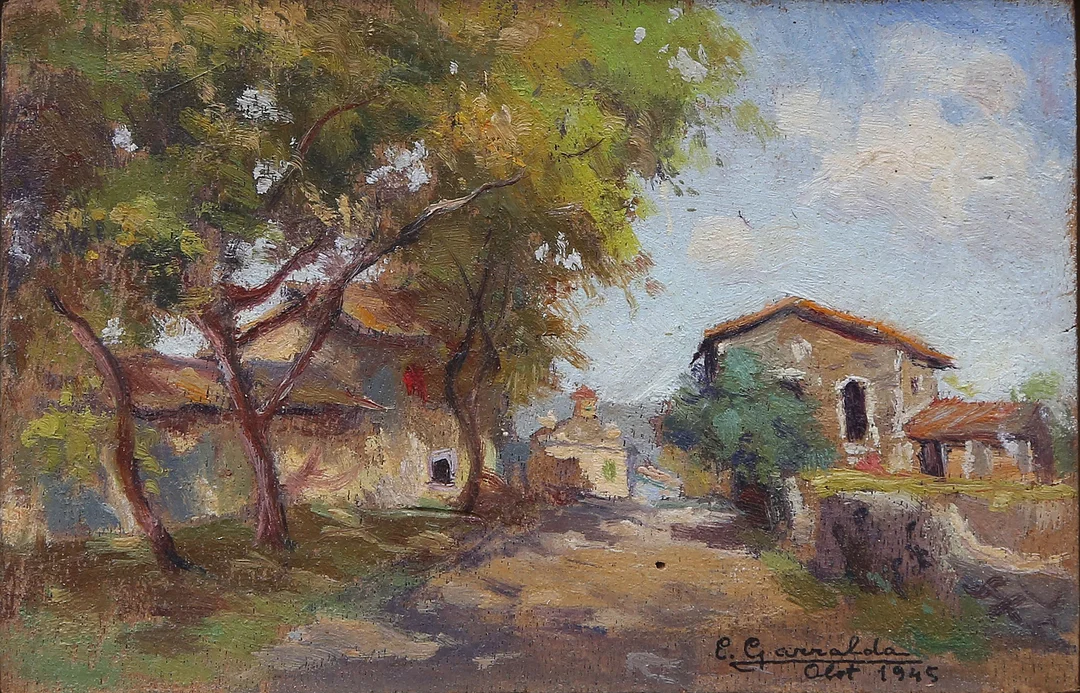 ELÍAS GARRALDA. Rural landscape of Olot. — Paintings — Balclis