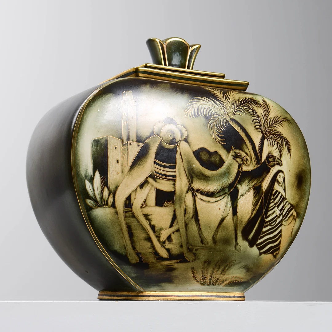 GUNNAR NYLUND. Lockurna, modell Nylund, Flambé, Lidköping / Rörstrand, 1930-tal. — European — Formstad Auktioner