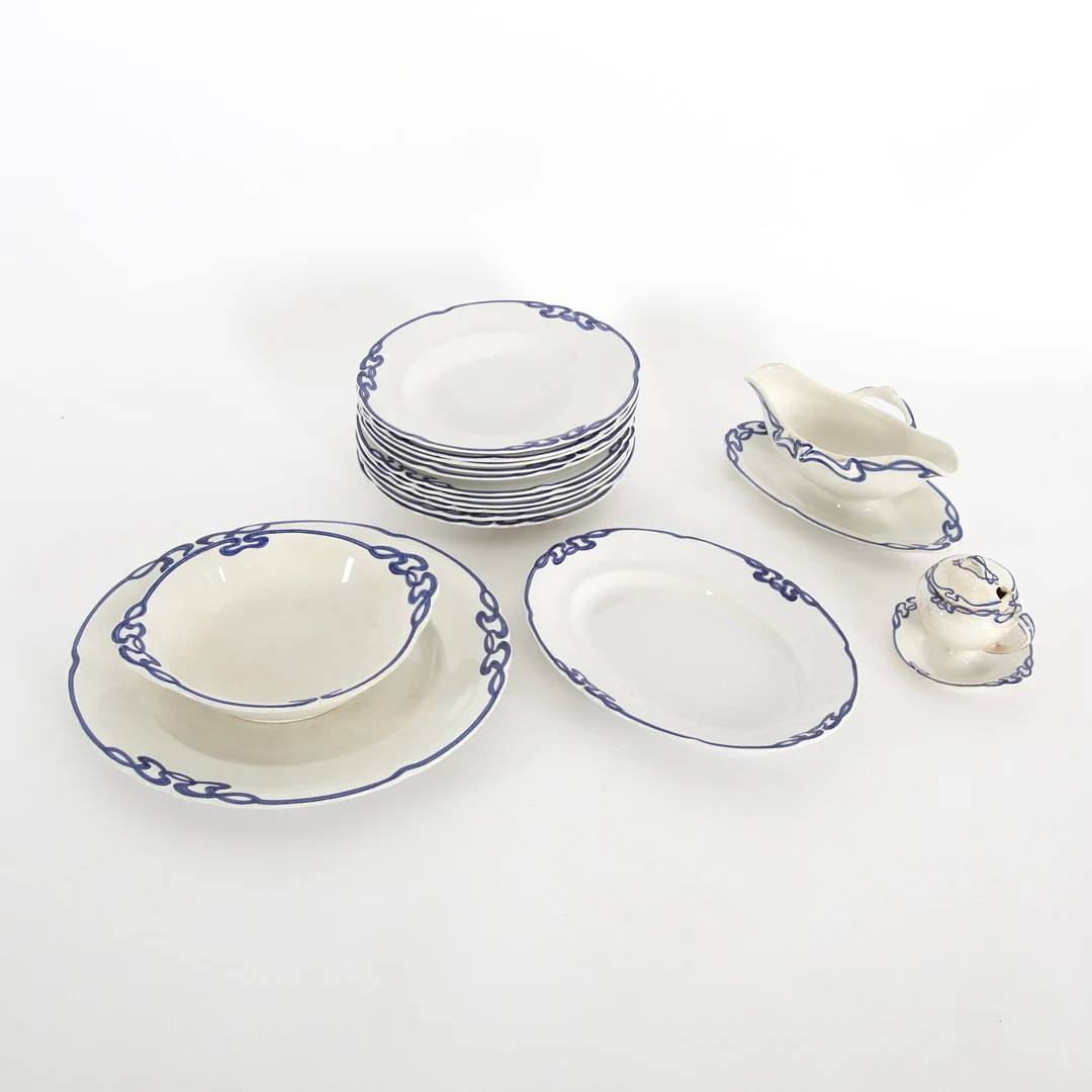 MATSERVIS, 18 delar "Saxony", Villeroy & Boch, Dresden 1910/20-tal. — Tableware — Auktionsverket Engelholm