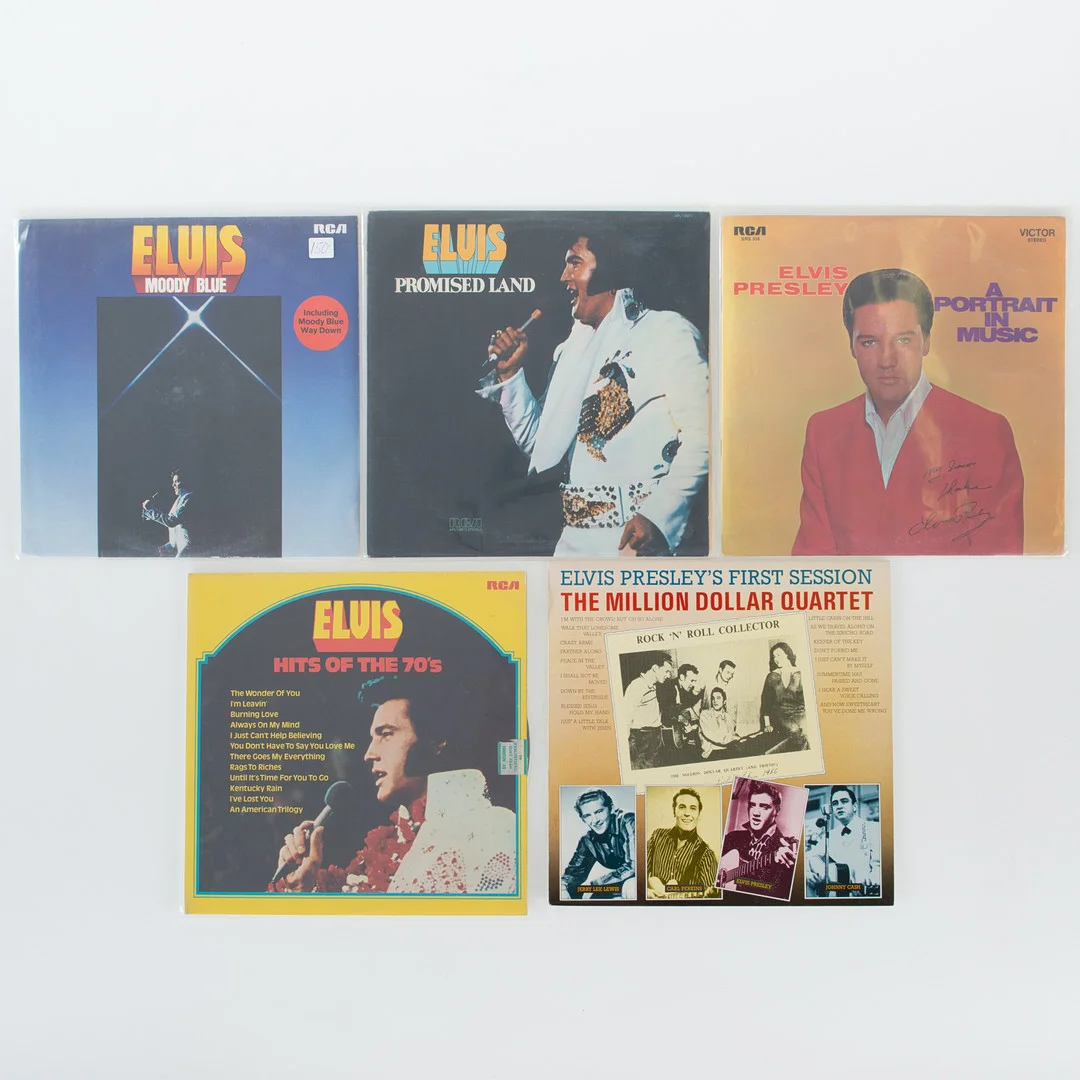 ELVIS PRESLEY. Vinylskivor, 5 stycken. — Audio, Vinyl & Hi-Fi — Laholms Auktionskammare