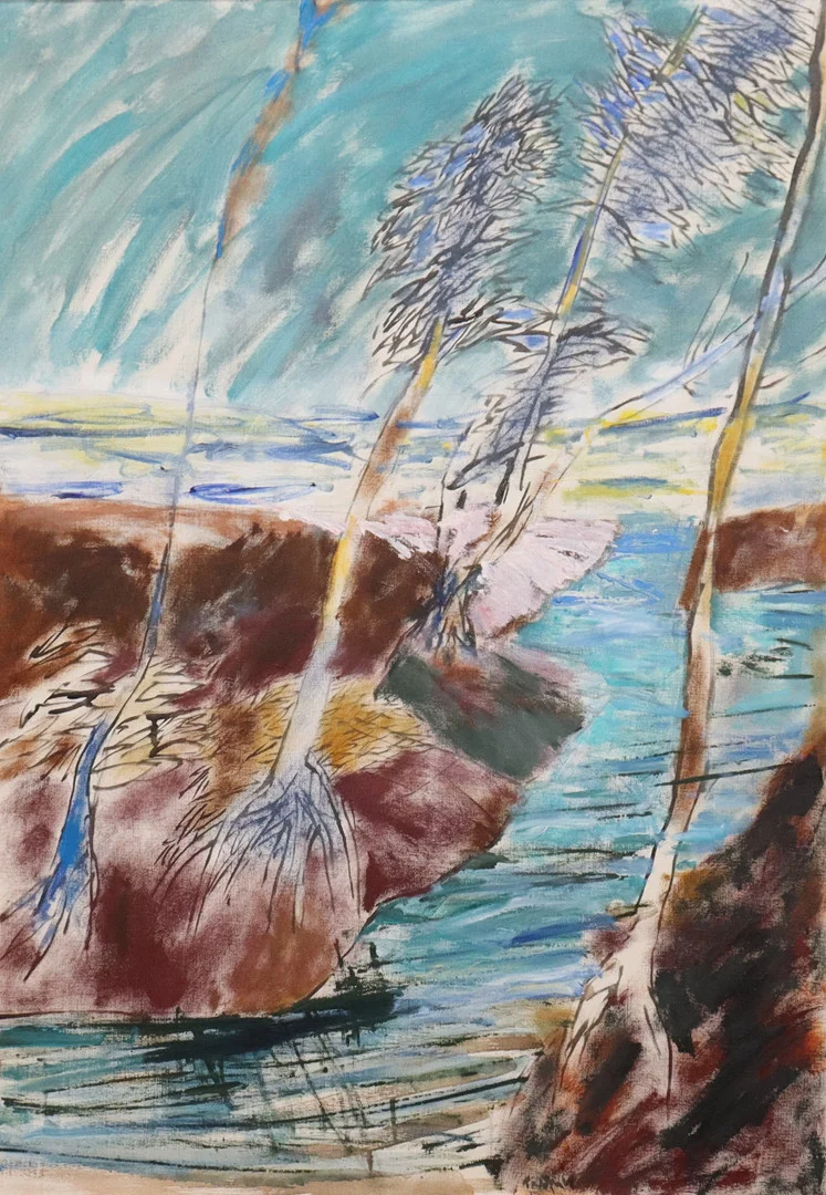 ULF TROTZIG. olja på duk, "Bäcken, Öland". — Paintings — Markus Auktioner