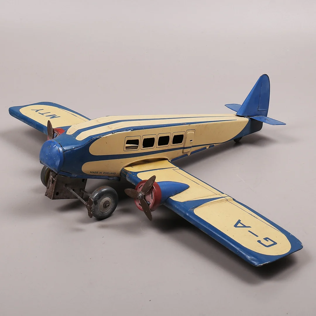 METTOY, flygplan, litograferad plåt, 1900-talets mitt, England. — Other toys — Växjö Auktionskammare