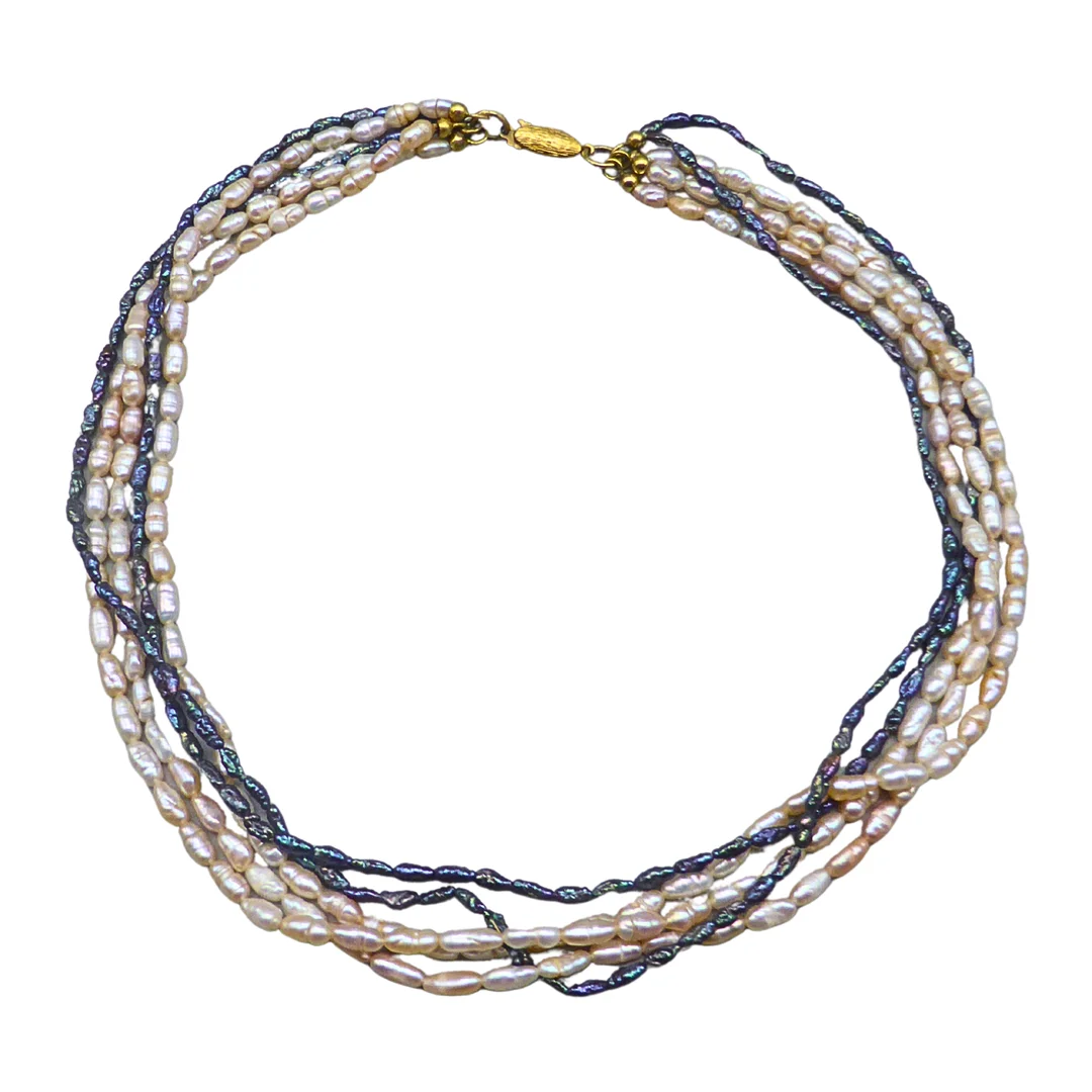 MEHRREIHIGES SÜSSWASSER-ZUCHTPERLEN-COLLIER MIT VERSCHLUSS AUS 835ER SILBER. — Necklace — Auktionshaus Stuber's Hammerschlag