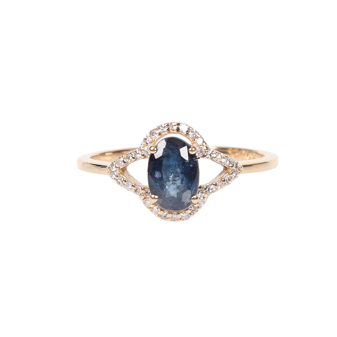 CERTIFICATED SAPPHIRE AND DIAMOND DRESS RING. — Rings — Bishop & Miller