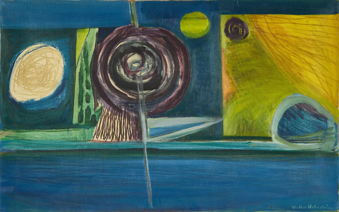 WALTER HOLMSTRÖM (Stockholm 1912-2014 Kumla), "Föremål vid havet", signerad, olja på duk. — Paintings — Crafoord Auktioner Stockholm