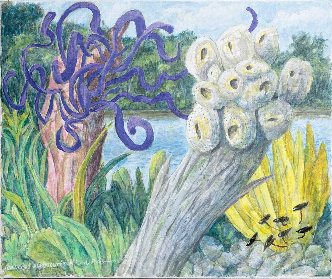 KARL AXEL PEHRSON. "Calligo Alboscutella", olja på duk, signerad. — Paintings — Auktionshuset Kolonn