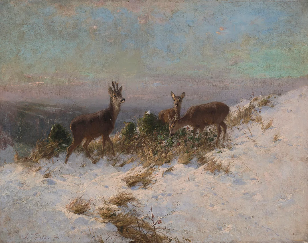 Thiele, Julius Arthur — "Hohenschäftlarn b/München. Klarer Wintertag" — Kunst/Maleri — Blomqvist