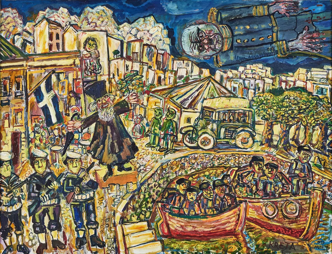 OLLE NORDBERG (1905-1986). "Kreta", olja på duk. — Paintings — Stockholms Auktionsverk Magasin 5