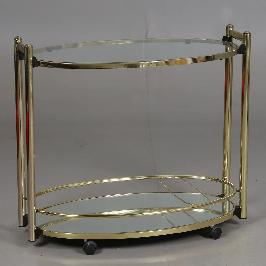 SERVERINGSVAGN, glas och mässing, nutida. — Coffee Tables — Örebro Stadsauktioner