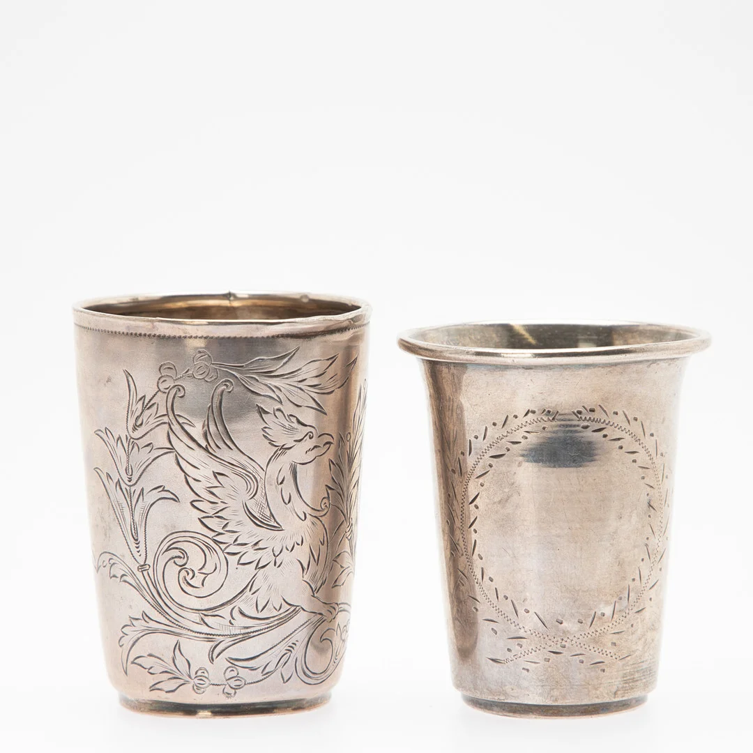 Zwei Becher, Silber, Prag und London, Ende 19. Jh. /1971 (2). — Silver — Stockholms Auktionsverk Hamburg