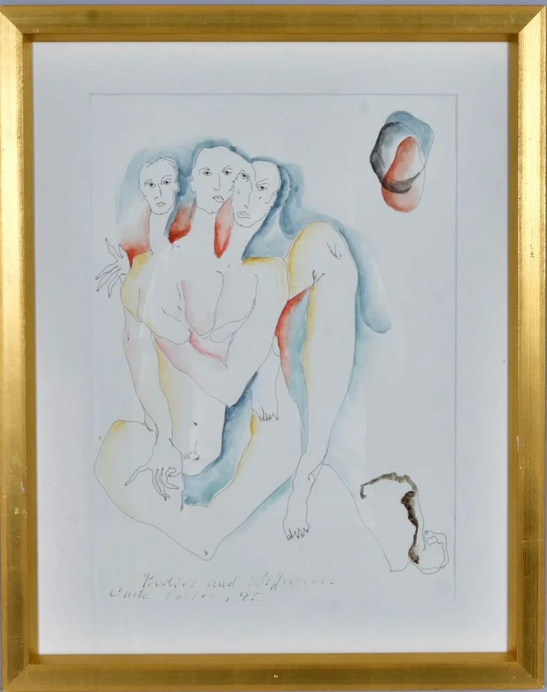 OIDENTIFIERAD KONSTNÄR. akvarell, Bodies and differences. — Paintings — Halmstads Auktionskammare