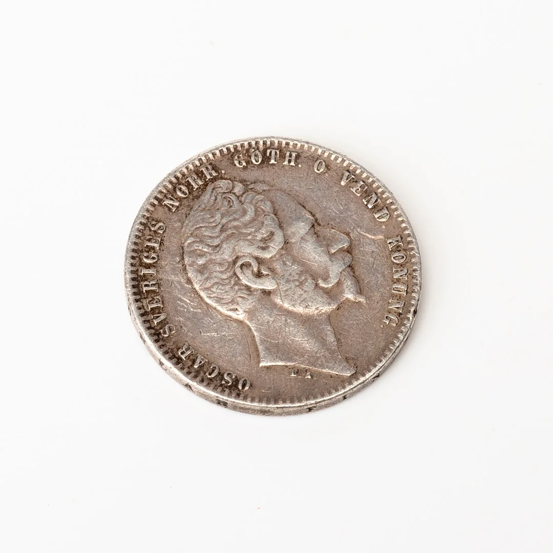 MYNT, 1 riksdaler, silver, Oscar I, Sverige, 1857. — Coins & Banknotes — Auktionshuset Kolonn