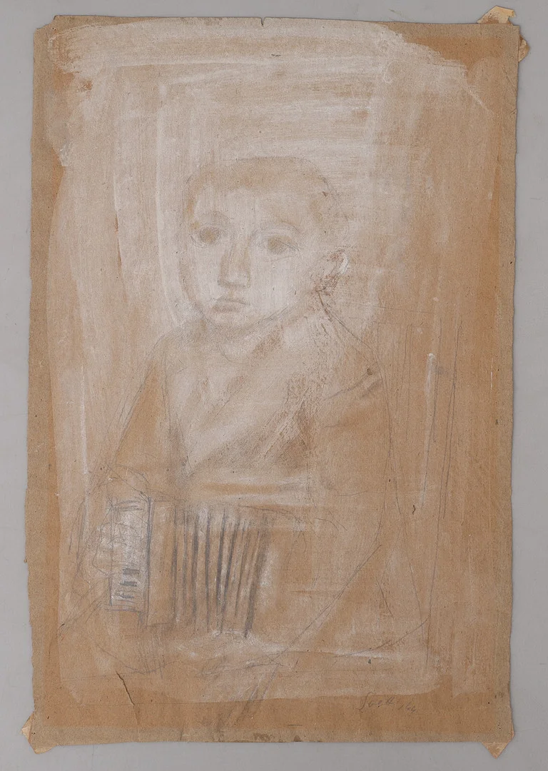 BRUNO SAETTI 1902-1984. BLANDTEKNIK PÅ PAPPER, PORTRÄTT, SIGNERAD OCH DATERAD 1944 (ELLER MÖJLIGEN 1964). — Drawings — Crafoord Auktioner Lund