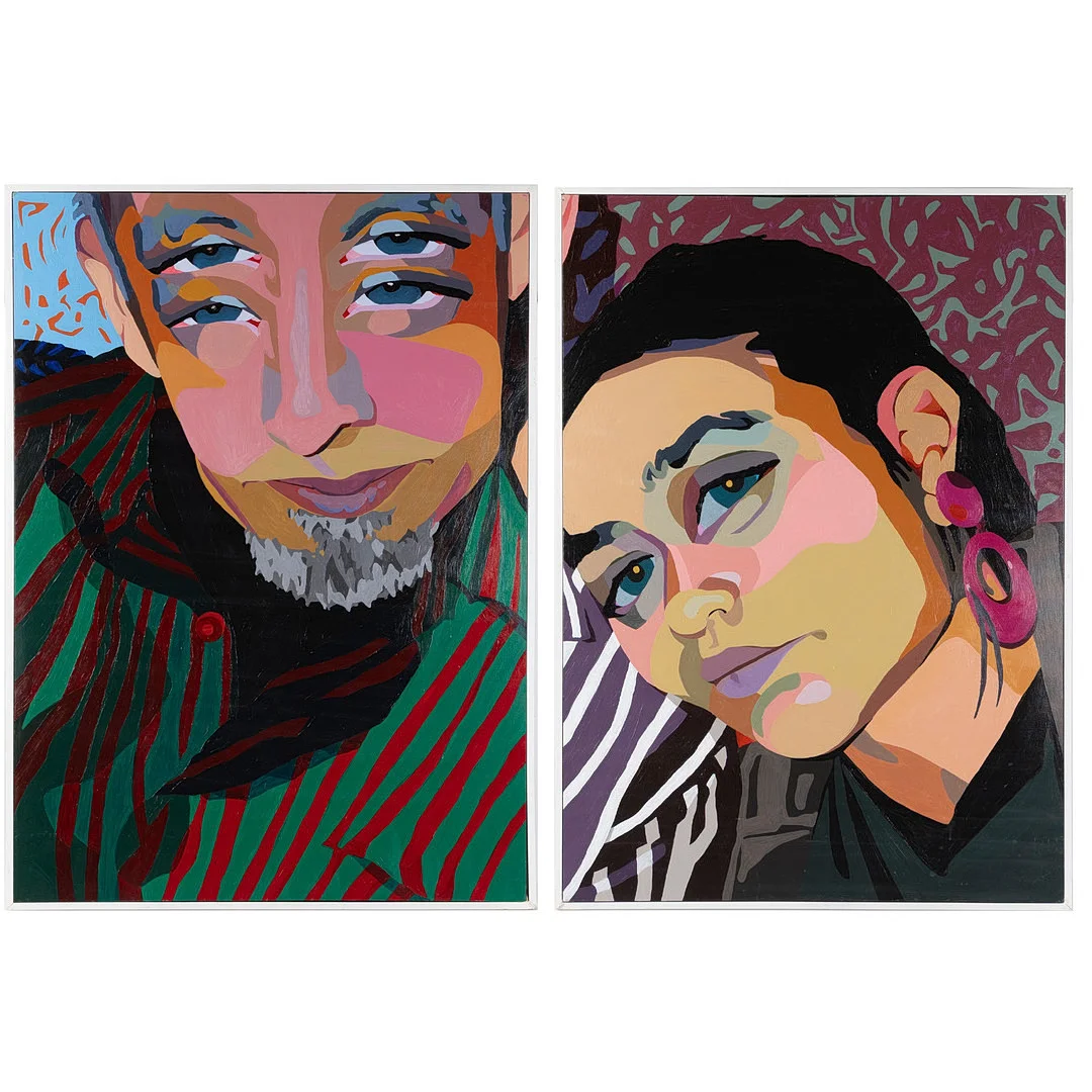 PÄRRA VON ANDREASSON (AKA RUSKIG). "Optiskt porträtt" & "Den spanska tigern", 2007. — Paintings — Stockholms Auktionsverk Helsingborg